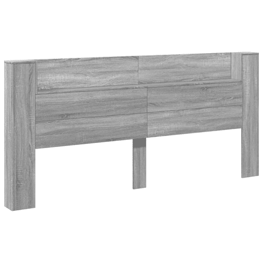 vidaXL Armário de cabeceira c luzes LED 220x16,5x103,5cm cinza sonoma vidaXL Armário de cabeceira c luzes LED 220x16,5x103,5cm cinza sonoma