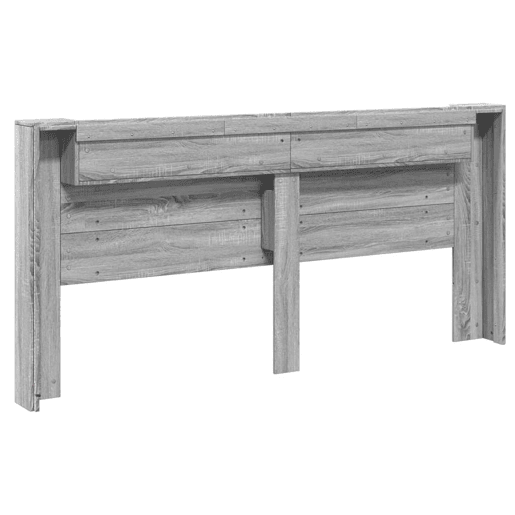 vidaXL Armário de cabeceira c luzes LED 220x16,5x103,5cm cinza sonoma vidaXL Armário de cabeceira c luzes LED 220x16,5x103,5cm cinza sonoma