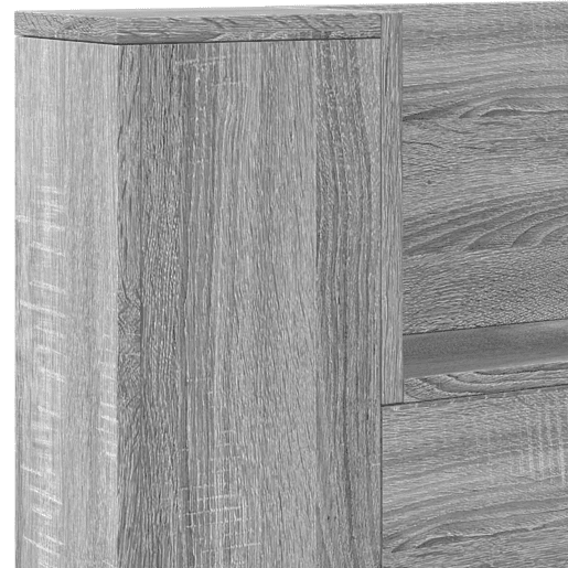 vidaXL Armário de cabeceira c luzes LED 220x16,5x103,5cm cinza sonoma vidaXL Armário de cabeceira c luzes LED 220x16,5x103,5cm cinza sonoma
