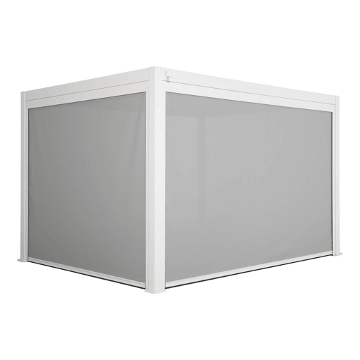 Pérgula bioclimática 3x4m + toldo de 3m + toldo de 4m, Triomphe 3x4m + acessórios, Branco, 400x300x250 cm