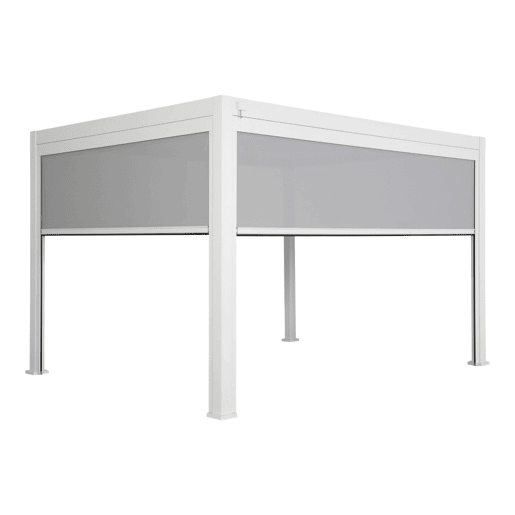 Pérgula bioclimática 3x4m + toldo de 3m + toldo de 4m, Triomphe 3x4m + acessórios, Branco, 400x300x250 cm