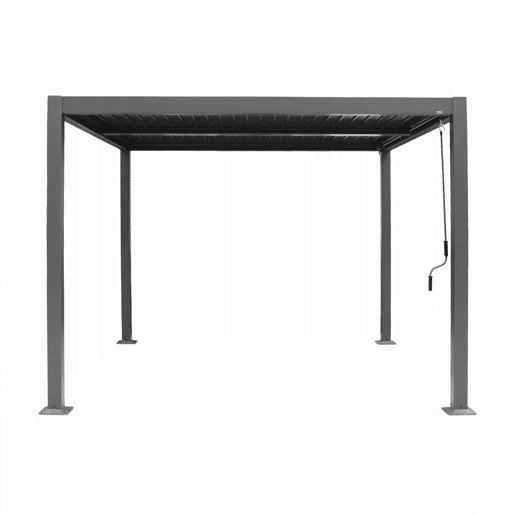 Pérgola bioclimática 3x3m com persiana, alumínio e aço com lâminas ajustáveis, Palace 3x3m, Antracite, 292x292x231 cm