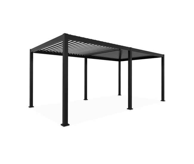 Pérgola bioclimática 3x6m de aluminio con lamas orientables, triomphe 3x6m, antracita, 600x50x350 cm