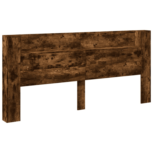 vidaXL Armário cabeceira c luzes LED 220x16,5x103,5cm carvalho fumado