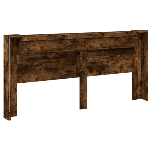 vidaXL Armário cabeceira c luzes LED 220x16,5x103,5cm carvalho fumado