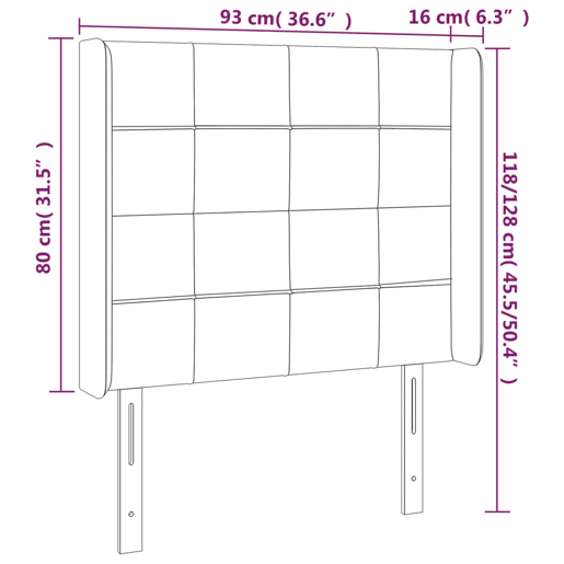 vidaXL Cabeceira de cama c luzes LED tecido 93x16x118128 cm azul