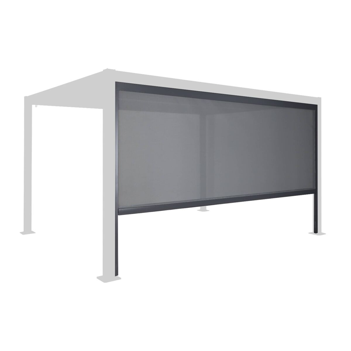 Estor lateral enrollable de aluminio y textileno para pérgola bioclimática, 4m, palace estor enrollable 4m, antracita, 381x209x209 cm
