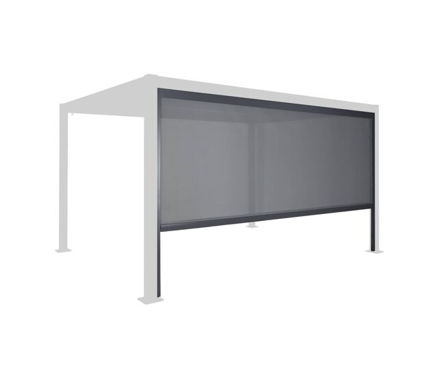 Estor lateral enrollable de aluminio y textileno para pérgola bioclimática, 4m, palace estor enrollable 4m, antracita, 381x209x209 cm
