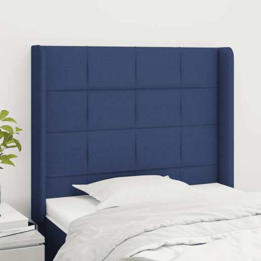 vidaXL Cabeceira de cama c abas tecido 93x16x118128 cm azul vidaXL Cabeceira de cama c abas tecido 93x16x118128 cm azul