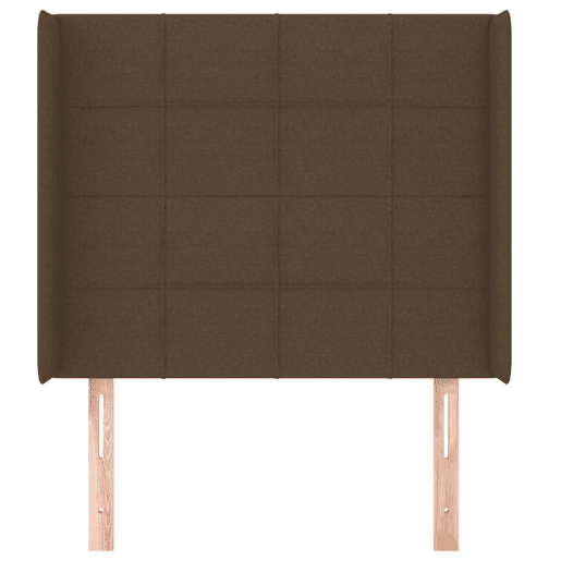 vidaXL Cabeceira cama c abas tecido 103x16x118128 cm castanho-escuro