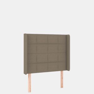 vidaXL Cabeceira cama c LED tecido 83x16x118128 cm cinza-acastanhado
