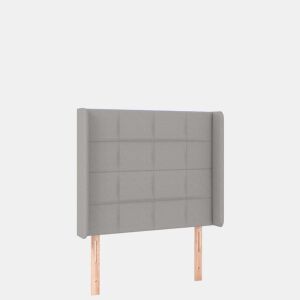 vidaXL Cabeceira cama c luzes LED tecido 103x16x118128cm cinza-claro