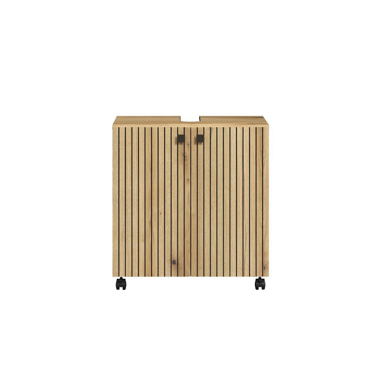 Mueble bajo lavabo con ruedas 2 puertas l60 cm - purebliss
