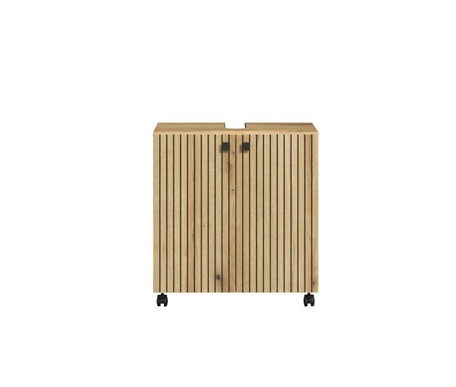Mueble bajo lavabo con ruedas 2 puertas l60 cm - purebliss