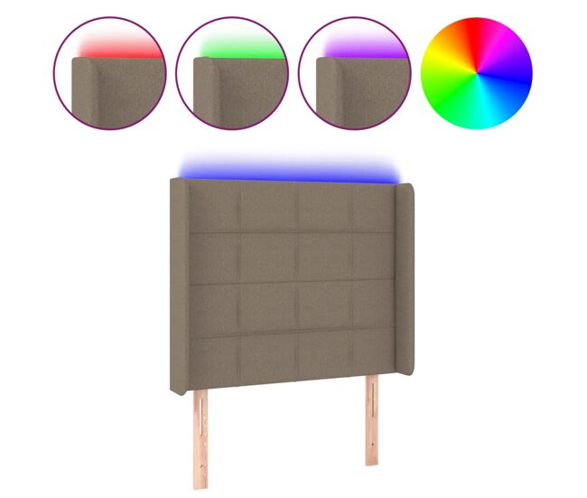 Vidaxl cabecero con led de tela gris taupe 93x16x118/128 cm