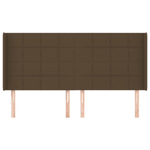 vidaXL Cabeceira cama c abas tecido 203x16x118128 cm castanho-escuro vidaXL Cabeceira cama c abas tecido 203x16x118128 cm castanho-escuro