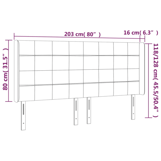 vidaXL Cabeceira cama c abas tecido 203x16x118128 cm castanho-escuro vidaXL Cabeceira cama c abas tecido 203x16x118128 cm castanho-escuro
