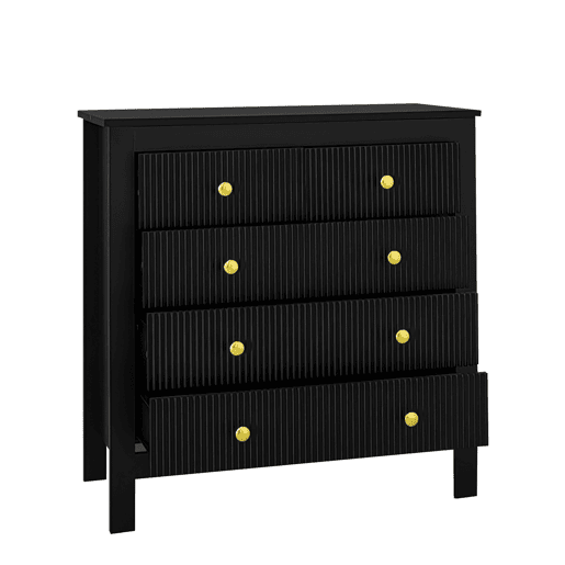 Aparador?Cómoda com 4 gavetas - aglomerado de partículas - Preto