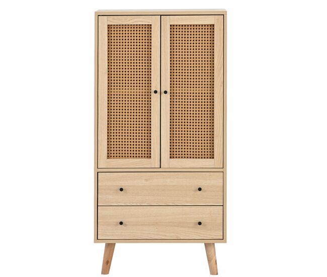 Aparador alto - con 2 puertas y 2 cajones - estilo rústico - natural