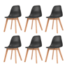 vidaXL Cadeiras de jantar 6 pcs plástico preto