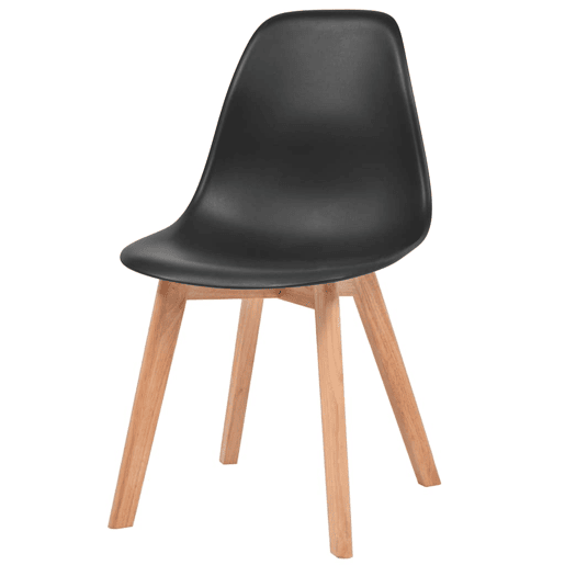 vidaXL Cadeiras de jantar 6 pcs plástico preto vidaXL Cadeiras de jantar 6 pcs plástico preto