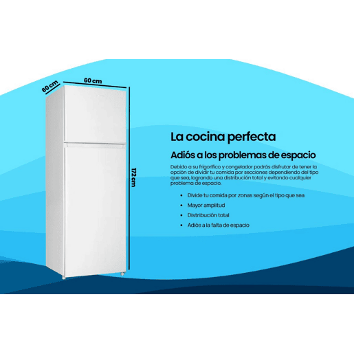 Frigorífico de duas portas INFINITON FG-300D72WEP, 304 l, 172 cm, Cíclico, E, Branco