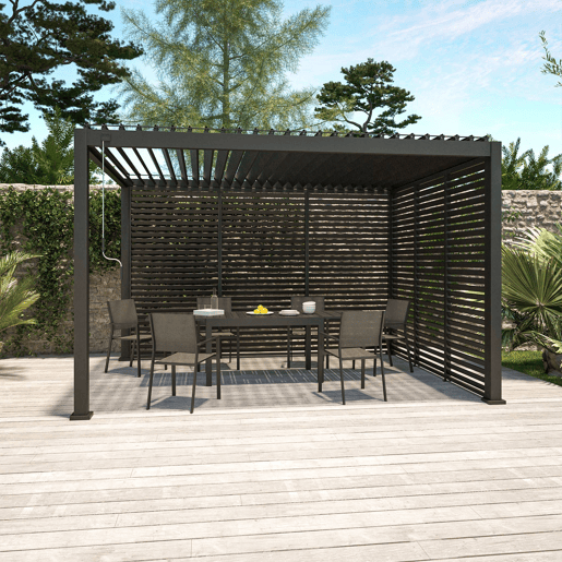 130cm persianas de alumínio para pérgola Triomphe, Triomphe persiana 130cm, Antracite, 123x6x238 cm