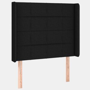 vidaXL Cabeceira de cama c abas tecido 103x16x118128 cm preto