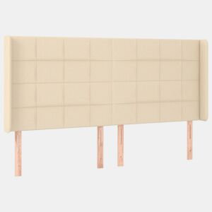 vidaXL Cabeceira de cama c abas tecido 163x16x118128 cm cor crème