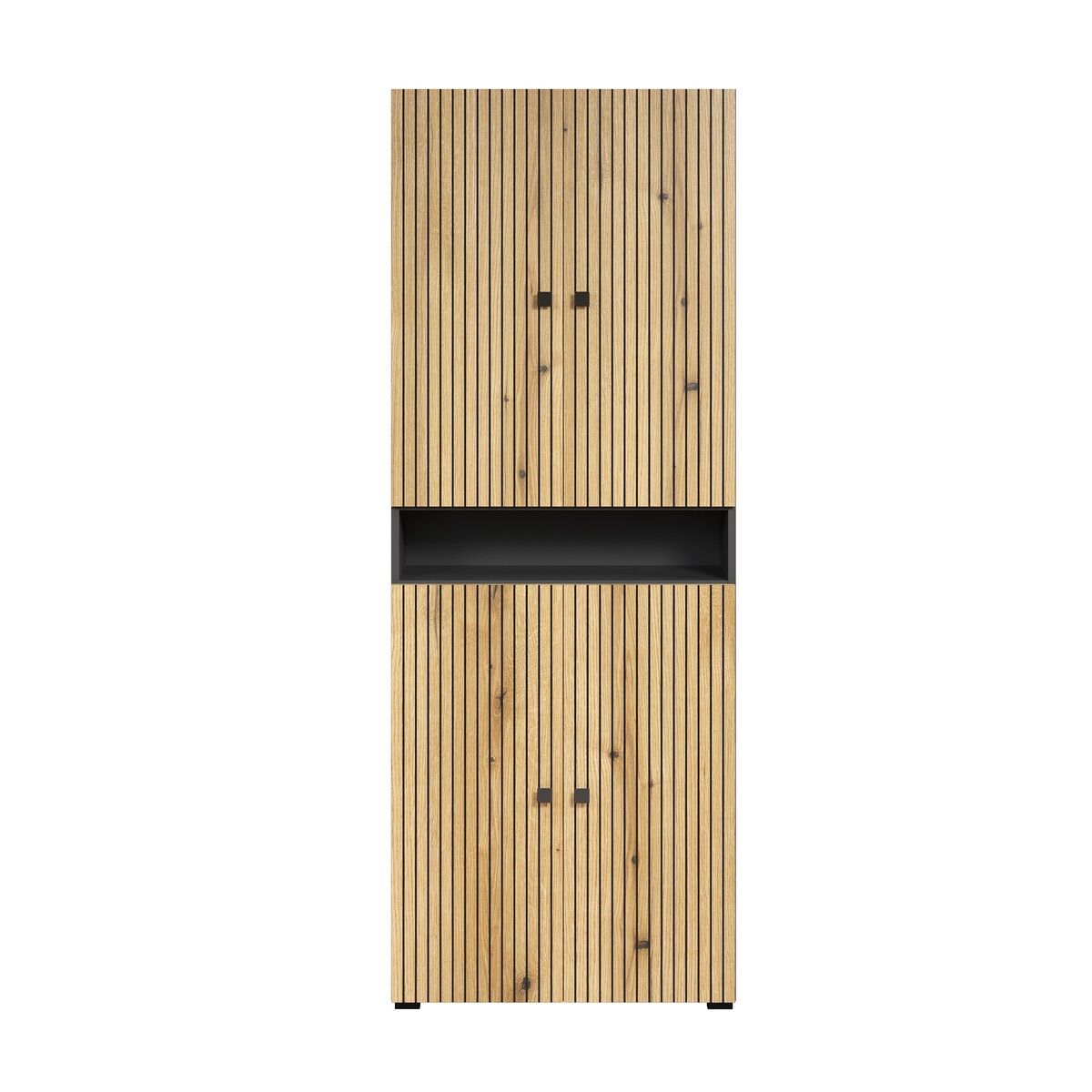 Doble columna de baño ranurada 4 puertas y 1 nicho l70 cm - purebliss