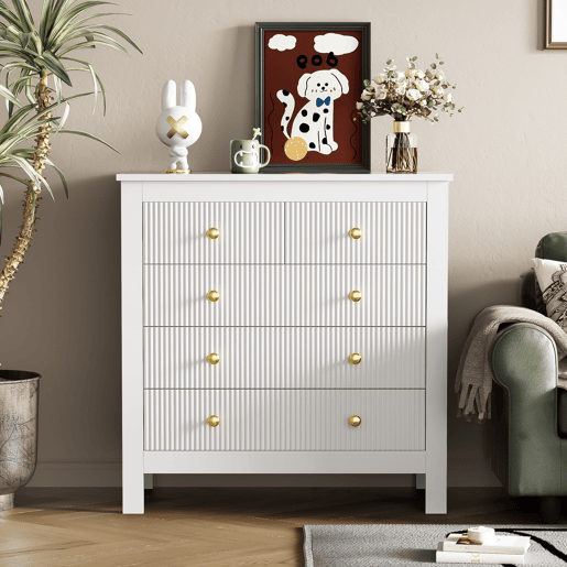 Aparador?Cómoda com 4 gavetas - aglomerado de partículas - Branco