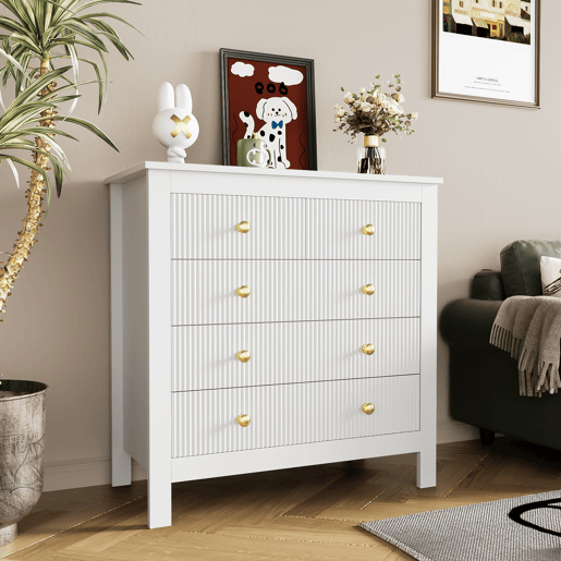 Aparador?Cómoda com 4 gavetas - aglomerado de partículas - Branco