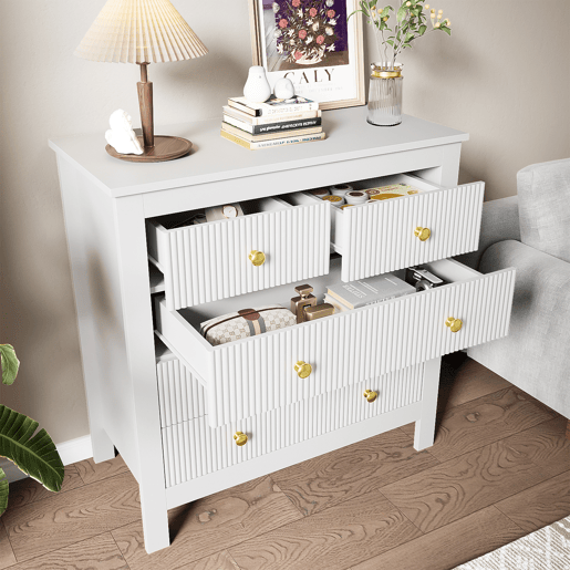 Aparador?Cómoda com 4 gavetas - aglomerado de partículas - Branco