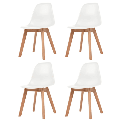 vidaXL Cadeiras de jantar 4 pcs plástico branco vidaXL Cadeiras de jantar 4 pcs plástico branco