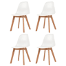 vidaXL Cadeiras de jantar 4 pcs plástico branco