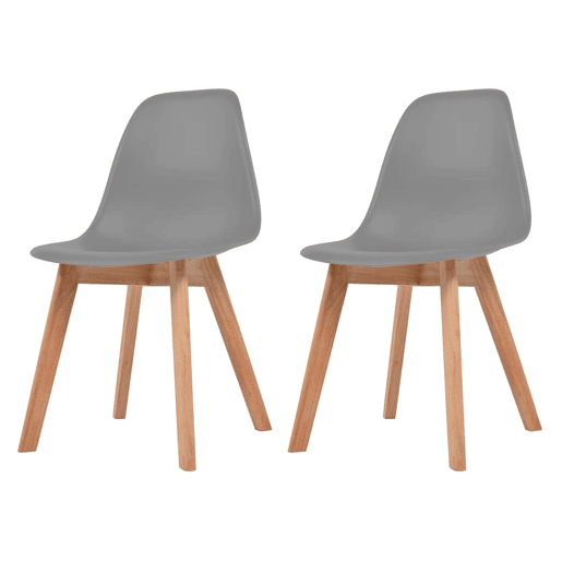 vidaXL Cadeiras de jantar 2 pcs plástico cinzento vidaXL Cadeiras de jantar 2 pcs plástico cinzento