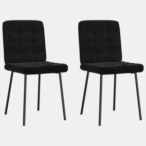 vidaXL Cadeiras de jantar 2 pcs veludo preto