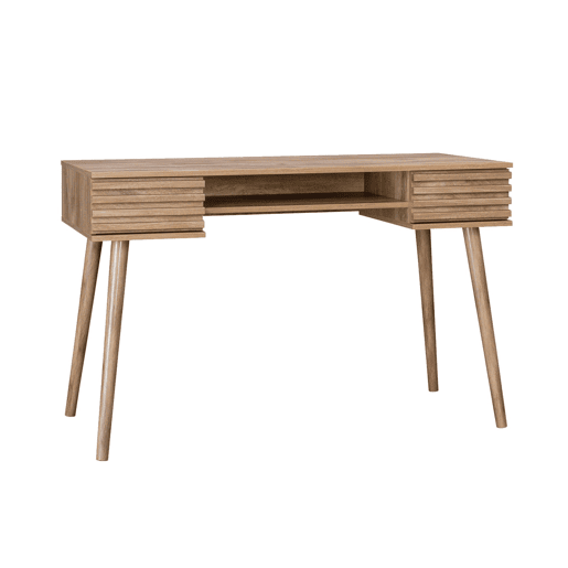 Escrivaninha efeito madeira 2 gavetas, Madere, Natural, 120x55x76.5 cm