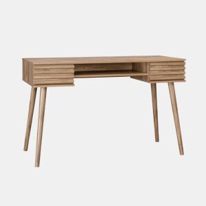 Escrivaninha efeito madeira 2 gavetas, Madere, Natural, 120x55x76.5 cm