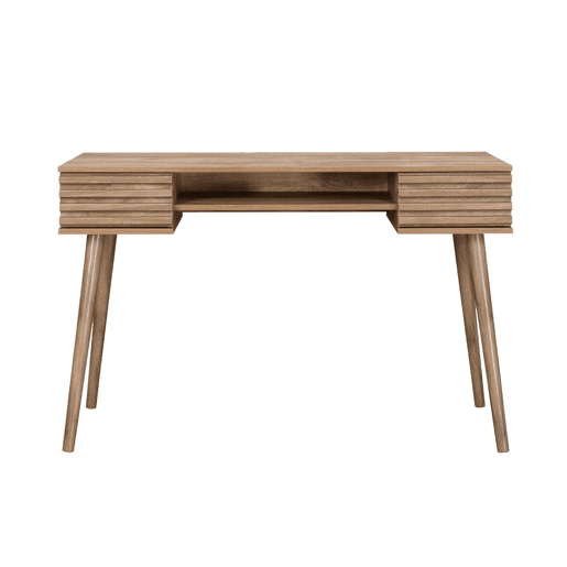 Escrivaninha efeito madeira 2 gavetas, Madere, Natural, 120x55x76.5 cm