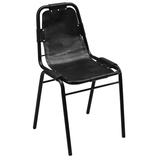vidaXL Cadeiras de jantar 2 pcs couro genuíno preto