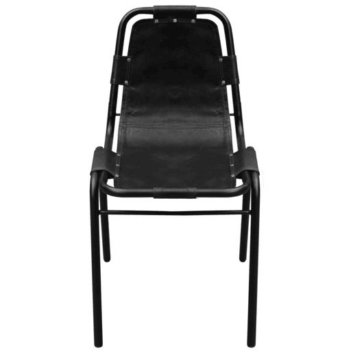 vidaXL Cadeiras de jantar 2 pcs couro genuíno preto