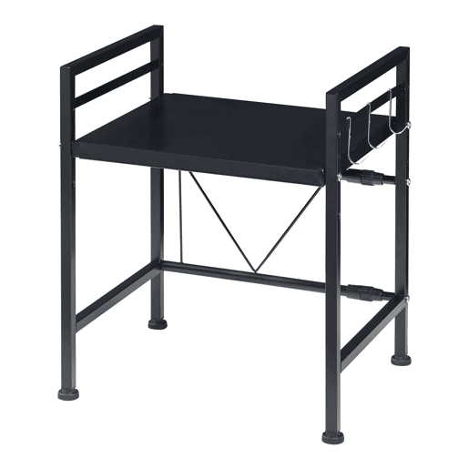 Suporte para micro-ondas Sorsele com prateleira metálica 48x40-63x32cm - Preto en.casa