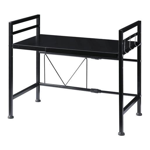 Suporte para micro-ondas Sorsele com prateleira metálica 48x40-63x32cm - Preto en.casa