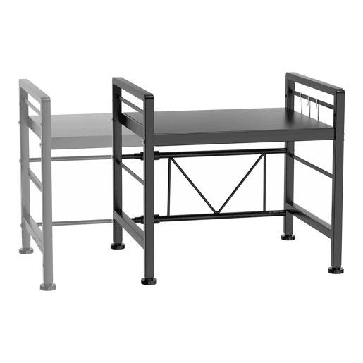 Suporte para micro-ondas Sorsele com prateleira metálica 48x40-63x32cm - Preto en.casa