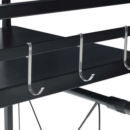Suporte para micro-ondas Sorsele com prateleira metálica 48x40-63x32cm - Preto en.casa