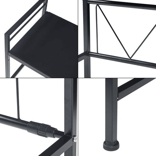 Suporte para micro-ondas Sorsele com prateleira metálica 48x40-63x32cm - Preto en.casa