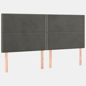 vidaXL Cabeceira Cinza Escuro 180x5x118128 cm Veludo