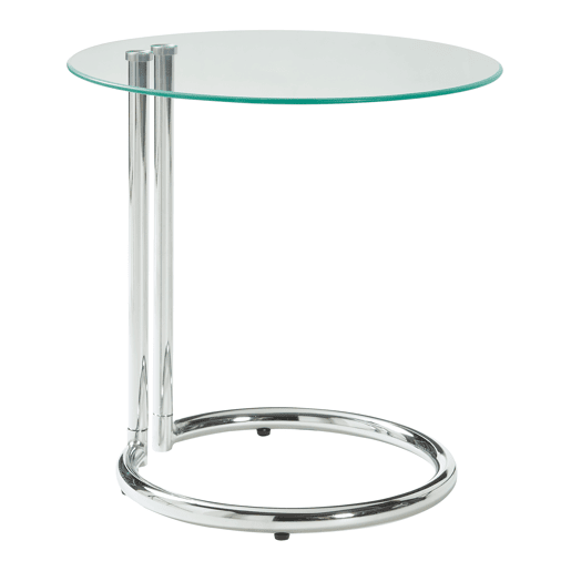 Mesa de apoio Ylivieska redonda vidrometal 46xØ45 cm - Transparente en.casa