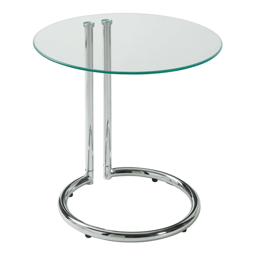 Mesa de apoio Ylivieska redonda vidrometal 46xØ45 cm - Transparente en.casa